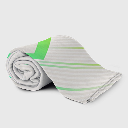 Плед Color white line green / 3D-Велсофт – фото 2