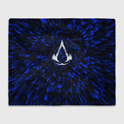 Плед флисовый Assassins Creed blue energy, цвет: 3D-велсофт