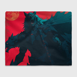 Плед флисовый Человек-волк, цвет: 3D-велсофт