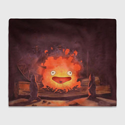 Плед флисовый Кальцифер акварель, цвет: 3D-велсофт