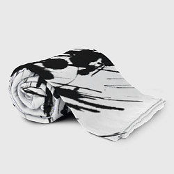 Плед флисовый Брызги и штрихи черной краски, цвет: 3D-велсофт — фото 2