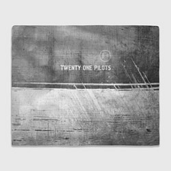 Плед флисовый Twenty One Pilots - grey gradient посередине, цвет: 3D-велсофт