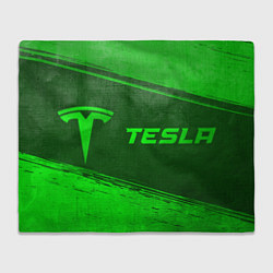 Плед флисовый Tesla - green gradient по-горизонтали, цвет: 3D-велсофт