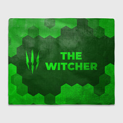 Плед флисовый The Witcher - green gradient по-горизонтали, цвет: 3D-велсофт
