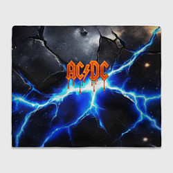 Плед флисовый ACDC логотип из лавы на молнии, цвет: 3D-велсофт