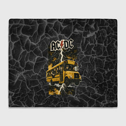 Плед флисовый ACDC автобус группы, цвет: 3D-велсофт