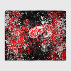 Плед флисовый Detroit Red Wings NHL black, цвет: 3D-велсофт