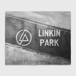 Плед флисовый Linkin Park - grey gradient по-горизонтали, цвет: 3D-велсофт