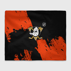 Плед флисовый Анахайм Дакс - оранжевая краска, цвет: 3D-велсофт