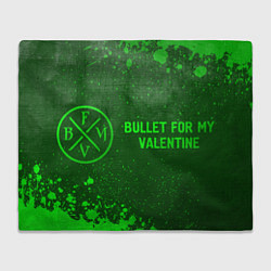 Плед флисовый Bullet For My Valentine - green gradient по-горизо, цвет: 3D-велсофт