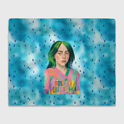 Плед флисовый Билли Айлиш в стиле коллажа, цвет: 3D-велсофт