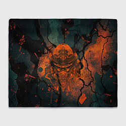 Плед флисовый Шлем кибернетического самурая, цвет: 3D-велсофт