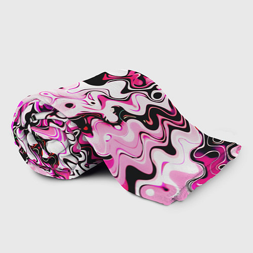 Плед Абстракция разлитые краски розовый / 3D-Велсофт – фото 2