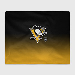Плед флисовый Питтсбург Пингвинз - градиент, цвет: 3D-велсофт