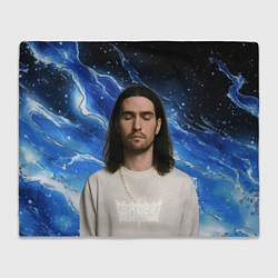 Плед флисовый Bones глаза закрыты, цвет: 3D-велсофт