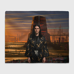 Плед флисовый Bones в халате с журавлями, цвет: 3D-велсофт