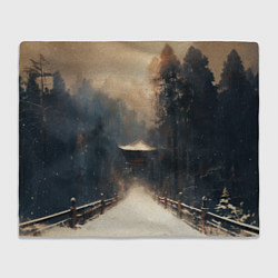 Плед флисовый Дорога к Японскому храму, цвет: 3D-велсофт