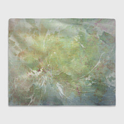 Плед флисовый Абстракция - white waves on green background, цвет: 3D-велсофт