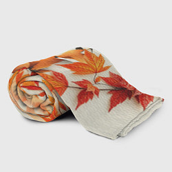 Плед флисовый Лиса под осенними листьями, цвет: 3D-велсофт — фото 2