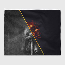 Плед флисовый Темный рыцарь в унынье, цвет: 3D-велсофт