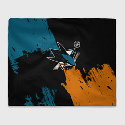 Плед флисовый Сан Хосе Шаркс - два цвета, цвет: 3D-велсофт