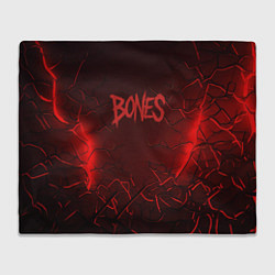 Плед флисовый Bones логотип красной краской, цвет: 3D-велсофт