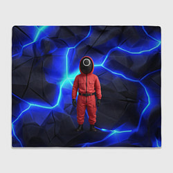 Плед флисовый Игра в кальмара страж треугольник, цвет: 3D-велсофт