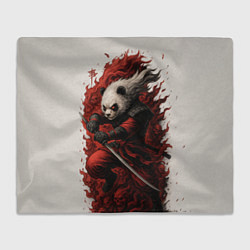 Плед флисовый Демоническая панда самурай - нейроарт, цвет: 3D-велсофт