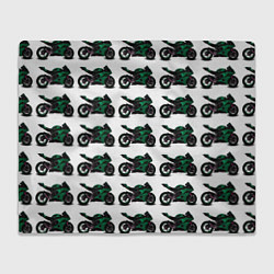 Плед флисовый Motorbike dark green, цвет: 3D-велсофт
