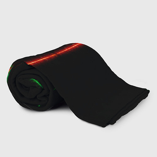 Плед Color black green red lines / 3D-Велсофт – фото 2