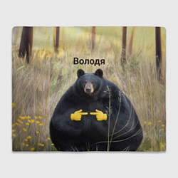 Плед флисовый Володя - мишка, цвет: 3D-велсофт