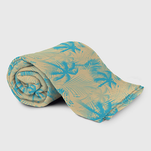 Плед Palm light blue beige / 3D-Велсофт – фото 2