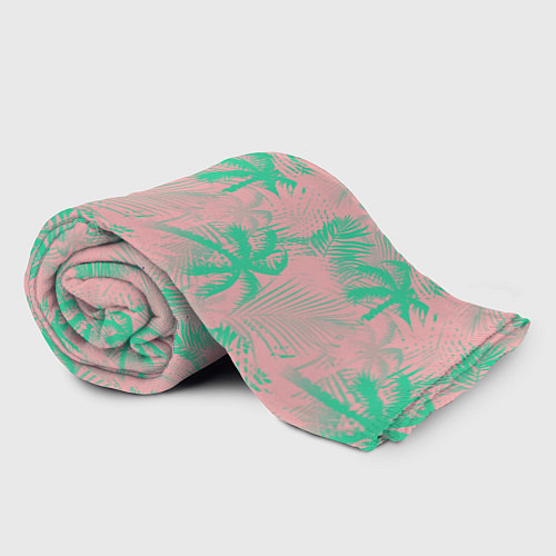 Плед Palm turquoise pink / 3D-Велсофт – фото 2