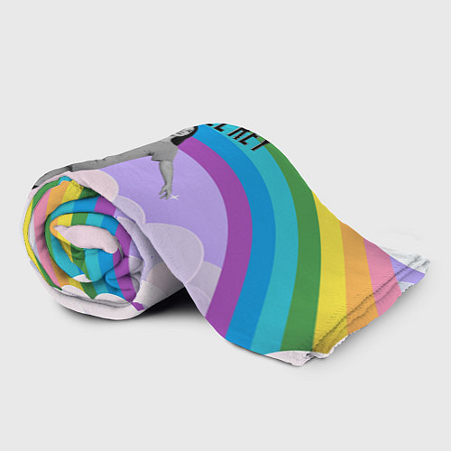 Плед Lana Del Rey на фоне радуги / 3D-Велсофт – фото 2