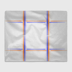Плед флисовый Neon white orange light blue, цвет: 3D-велсофт