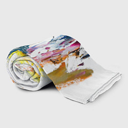 Плед флисовый Разноцветные мазки кисти на палитре художника, цвет: 3D-велсофт — фото 2