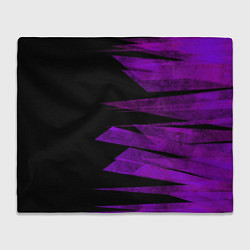 Плед флисовый Color purple black stripes, цвет: 3D-велсофт