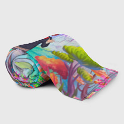 Плед флисовый Дандадан Сиратори Айра держит мороженое, цвет: 3D-велсофт — фото 2