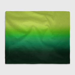 Плед флисовый Градиент укропное зеленое омбре, цвет: 3D-велсофт