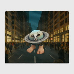 Плед флисовый Ла Вака Сатурно Сатурнита мем, цвет: 3D-велсофт