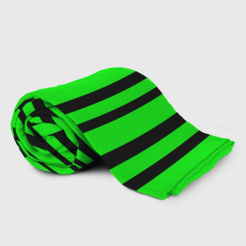 Плед Color black and green stripes / 3D-Велсофт – фото 2