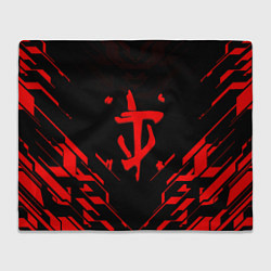 Плед флисовый Doom geometry red steel, цвет: 3D-велсофт