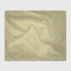 Плед флисовый Color beige green crosses, цвет: 3D-велсофт