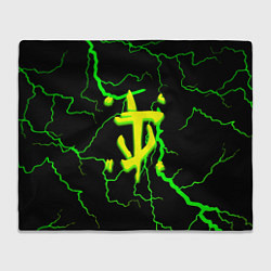 Плед флисовый Doom кислотный шторм молнии, цвет: 3D-велсофт