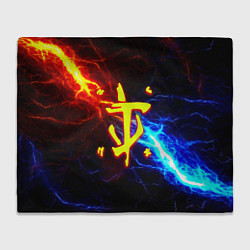 Плед флисовый Doom шторм с молниями, цвет: 3D-велсофт