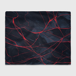 Плед флисовый Мраморные узоры из переплетений красных линий, цвет: 3D-велсофт