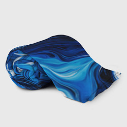 Плед флисовый Бело синяя абстракция, цвет: 3D-велсофт — фото 2