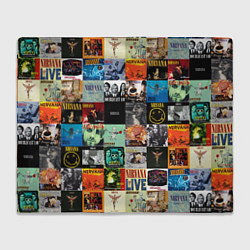 Плед флисовый Nirvana - обложки альбомов и песен, цвет: 3D-велсофт