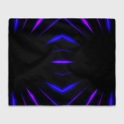 Плед флисовый Color black neon stripes, цвет: 3D-велсофт