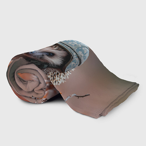 Плед Ежик солдат в каске / 3D-Велсофт – фото 2